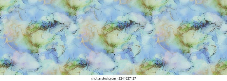 Vector de tinta de mármol. Color del agua metálica. Lienzo de tinta de alcohol. Color de agua del degradado verde. Fondo De Mármol Rosa. Acuarela blanca dorada. Pintura Resumen Moderna. Repetición sin foco geode. Pintura de tinta azul.