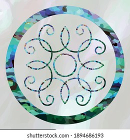 marble inlay work in mosaic medallion tile
