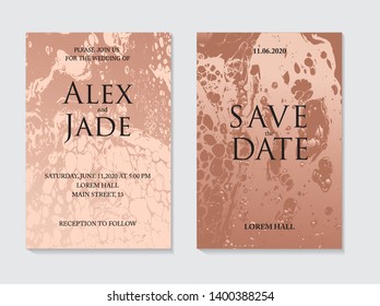 Marble liquid flow in bronze beige colors. Fluid design for background, presentation, cover, headline, planner art, invitation. Glitter foil golden elements graphic card collection 