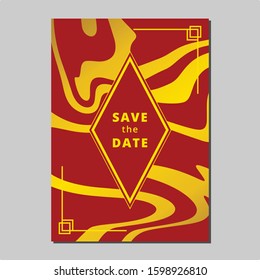 Marble Liquid Vector Template, Chinese Color, Chinese New Year Theme