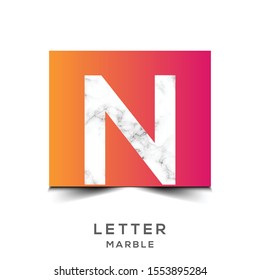  Marble Logo Vector letter N. Marble letter N