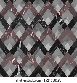 Marble Luxury Geometric Seamless Pattern. Vector Repeat Background