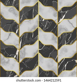 Marble luxury seamless pattern with golden decor