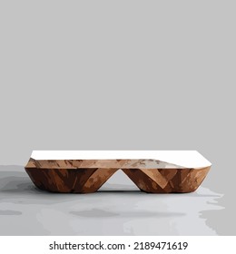 marble mock up, show cosmetic product display, Podium, stage pedestal or platform. 3d vector Abstract minimal ,scene geometric, forms, wood podium white background 