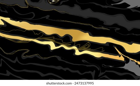 marble motif with a combination of black and gold
