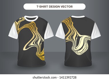 Marble Nature Element T-shirt Vector Design. Front and back view.