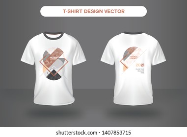 Marble Nature ElementT-shirt Vector Design front and back view.