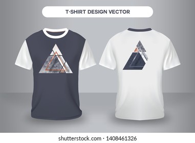 Marble Nature ElementT-shirt Vector Design front and back view.