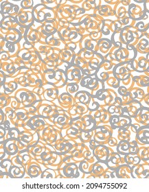 Marble orange paper vector made. Suminagashi technique.cloth texture, Seamless pattern of hand drawn doodle swirling branches