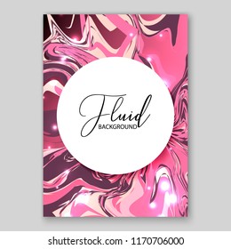 Marble painting. Abstract painting fluid trendy background for wallpapers, posters, cards, invitations, websites. Modern artwork. Mixed blue, purple and red paints yellow pink violet