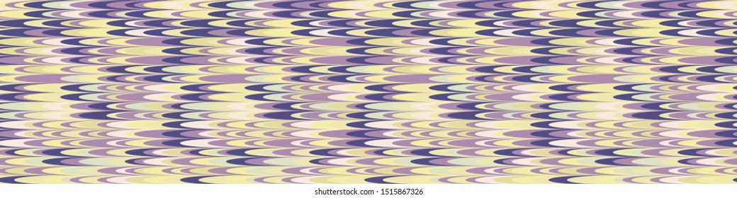 Marble paper stripe ink border background. Seamless pattern with vertical broken stripe. Bleach resist lilac purple yellow. Dip dyed bright batik banner edging. Variegated boho textured ribbon trim