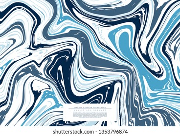 Marble pattern collection abstract texture navy blue background template vector design