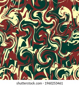 Marble pattern, paint streaks. Abstract seamless pattern. Design for printing on fabric, paper. Ink painting on water. Vector graphics.