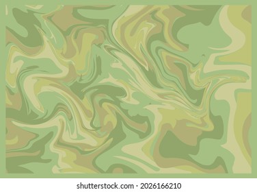 Marble pattern in shades of green. Mixed oil paints. Colorful background
