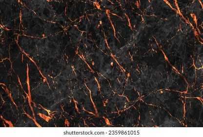 Fondo de textura con estampado de mármol. Resumen de mármol natural negro y naranja.