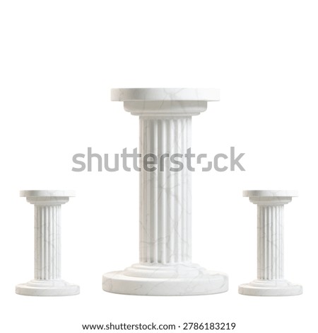Marble Pillar Pedestals in Classical Greek Style for Product Display