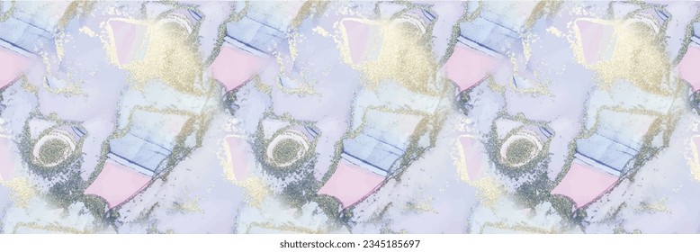 Marble Pink Art. Lilac Marble Ink Background. Fluid Blue Texture. Vector Seamless Template Purple Water Color Watercolor. Violet Alcohol Ink Canvas. Gold Vector Ink Paint. Blue Abstract Watercolor.