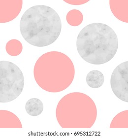 Marble and pink dot isolated on white background. Vector illustration.