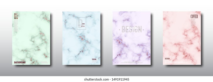 Marble with pink gold foil texture seamless pattern collection. Abstract  background cards template vector design. pattern swatches included in file. - Vector