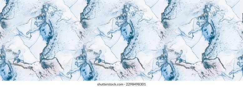 Tinta rosa de mármol. Color de agua azul abstracto. Patrón azul fluido. Color de agua de la tinta del vector púrpura. Fondo De Lujo De La Plantilla Inalámbrica De Marble Violeta. Repetición del color del agua del lago. Pintura dorada de tinta de alcohol.
