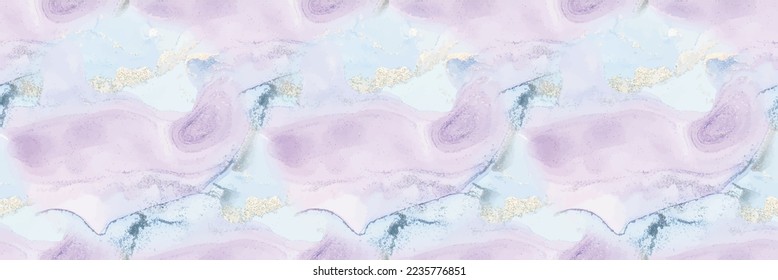 Marble Pink Vector Ink. Blue Seamless Background. Lilac Water Color Marble. Geode Elegant Pattern. Violet Alcohol Ink Background. Luxury Abstract Painting Gold Ink Paint. Purple Marble Art Watercolor.