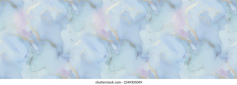 Marble Pink Vector Ink. Violet Alcohol Ink Repeat. Blue Seamless Background. Gold Ink Paint. Vector Abstract Painting Fluid Elegant Texture. Purple Marble Art Watercolor. Lilac Water Color Background.