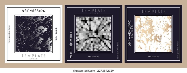 Marble and pixel pattern. Template for modern posters, posters, covers, postcards, business cards. Creative style for creative ideas and design