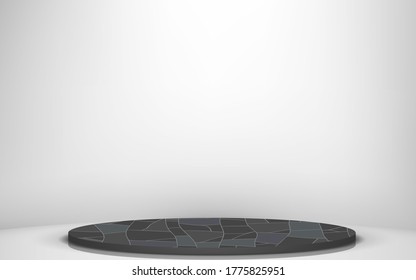 marble podium in the white studio room