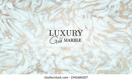 Marble realistic gold background. Luxury stone veneer, marbling texture design for banner, invitation, headers, print ads, packaging design template. Vector illustration. Isolated on white background.