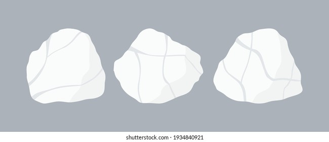 Marble rock specimen illustration set
