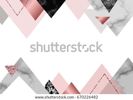 Marble Rose Background In Trendy Minimalist Geometric Style With Stone Foil Glitter Metallic Marble Rose Background In Trendy Minimalist Geometric Style With Stone Foil Glitter Metallic