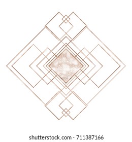 Marble and rose gold elements. Golden Squares. Design for poster, card, invitation, placard, brochure, flyer. Vector. Abstract modern and trendy design. Minimal geometric creative card. Luxury Design.