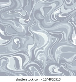 Marble seamless pattern. Abstract hand drawn trendy endless vector background in grey colors.