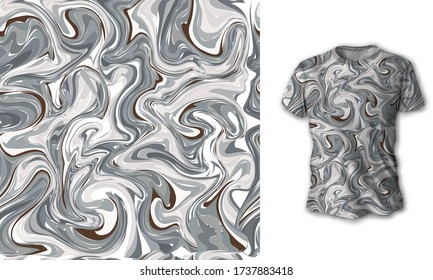 Marble seamless pattern. Ideal for fabric, wallpaper, textile, bedding, t-shirt print.Vector illustration. Isolated on white background