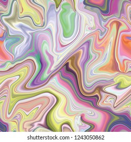 Marble seamless pattern in neon brightful colors. Vector illustration.