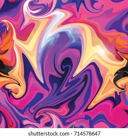 Marble seamless pattern in neon brightful colors. Vector illustration.