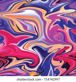 Marble seamless pattern in neon brightful colors. Vector illustration.