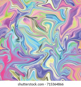 Marble Seamless Pattern In Neon Colors. Vector Illustration.