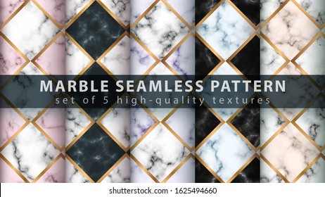 Marble seamless texture pattern - set five items