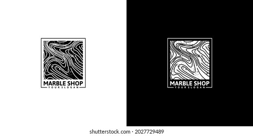 marble shop, logo inspiration with line art for shop and business