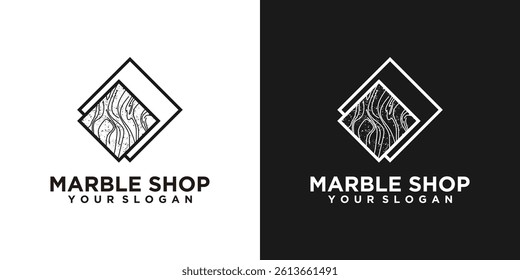 Marble shop, logo inspiration with line art for shop and business