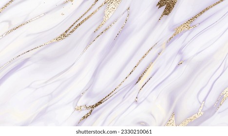 Marble stone background template with natural mineral texture and gold veins.