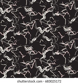 Marble stone black with white strokes vector seamless texture. Artificial stone dark and white background.