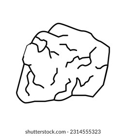 vector de icono de línea de roca de piedra de mármol. signo de piedra de mármol. símbolo de contorno aislado ilustración negra