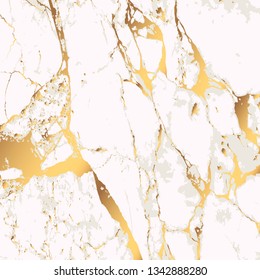 Marble stone texture. Vector modern background with golden decoration. Luxury trendy cover