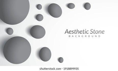 marble stones vector illustration. aesthetic background design template with blank space. oval shape like an egg. simple and minimalist. luxury, elegant, bright, white, dark gray.