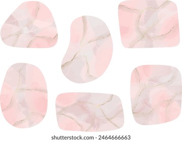 Marble style frame illustration set