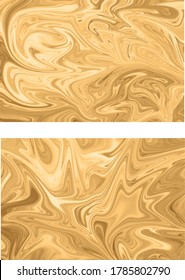  Marmor wirl Textur, Marmor Muster. Gradient goldene Farbflüssigkeit, flüssige Farbe. Farbiger Hintergrund. Hintergrund für Werbung, Banner, Poster, Social-Media-Beiträge. Abstrakte Vektorgrafik.