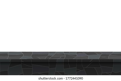 marble table on the white background