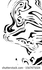 Marble texture, abstract border frame, futuristic design background, liquid dynamic background, black and white vector illustration.